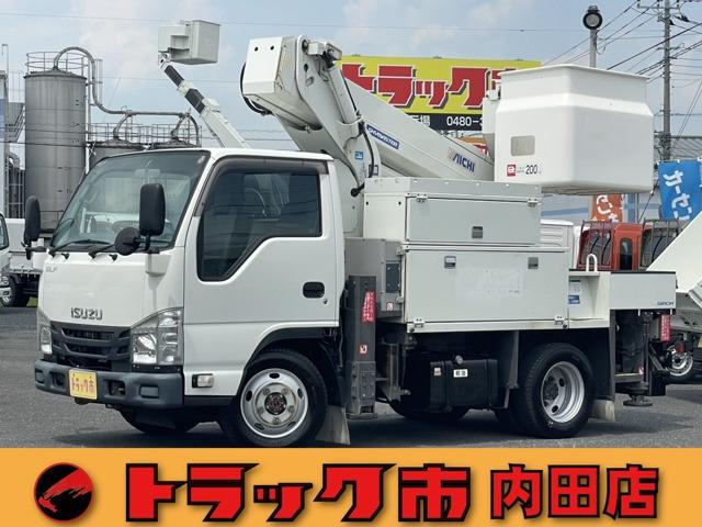 平成27年式いすゞエルフ高所作業車10m4WD5MT・アイチ製・ナビTV・Bカメラ・坂道発進補...